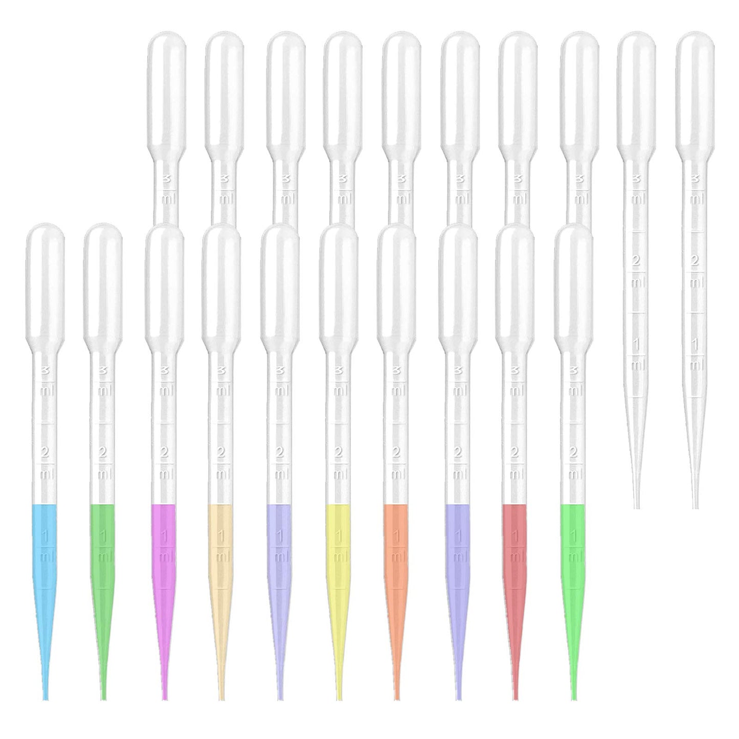 moveland 25PCS 3ML Plastic Dropper Pipettes for Essential Oils, Home Use | Calibrated Clear Scale, Soft & Flexible, Food-Grade Plastic, Disposable, No Cross-Contamination for Science Class, Lab, DIY