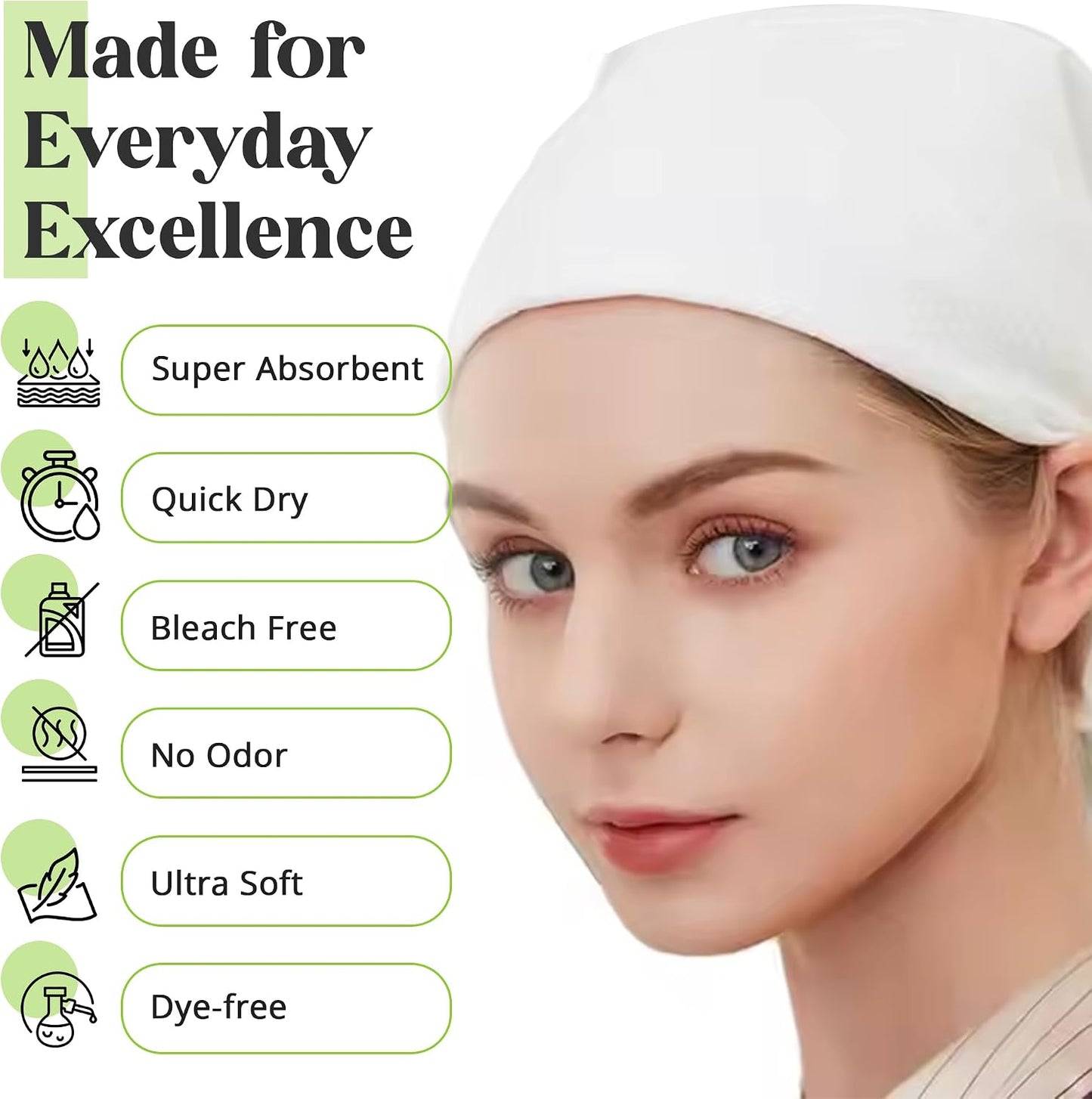 DAVELEN Disposable Large Luxury Towels (50-Count) Spa and Salon Quality Softness for Guests, Clients | Hair, Face, Body Use | Luxurious Comfort, Ecofriendly (050, 32x16 inches)
