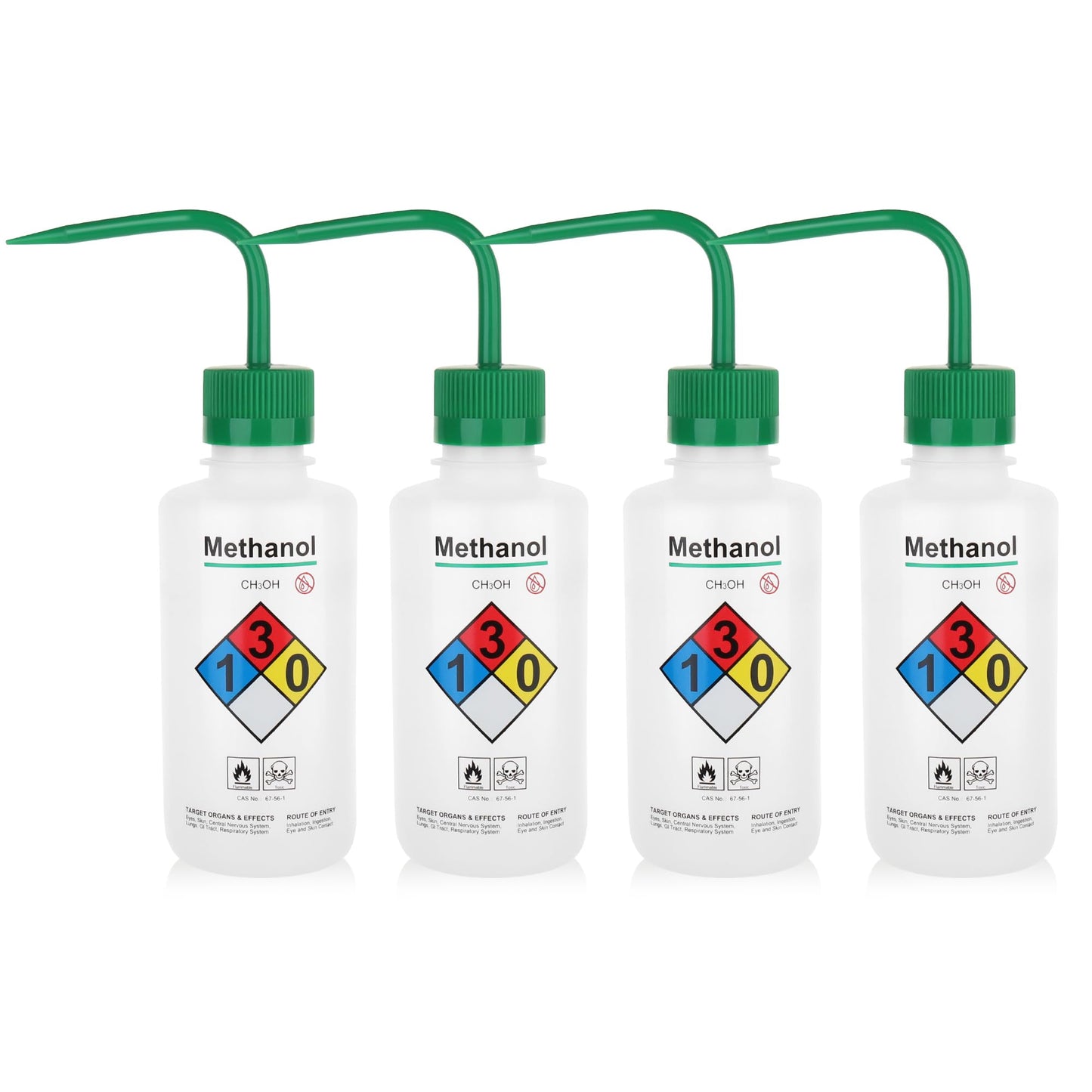 Utile Isopropanol Self-Venting Safety Wash Bottles, 4pcs of Vol.500ml, Narrow Mouth Squeeze Bottle, LDPE Material with PP Material Closure, 5511.0471.4