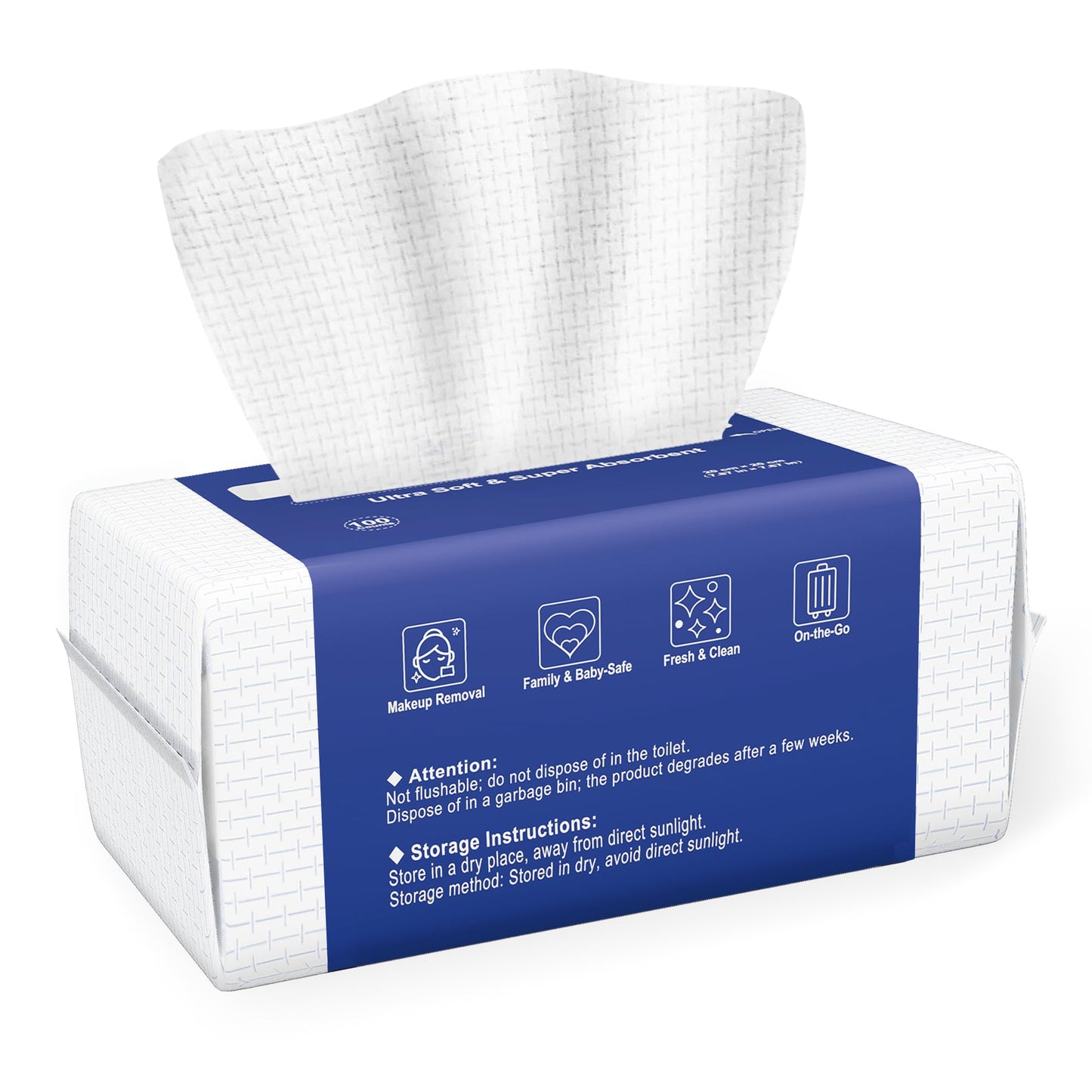 Ourmed Life Clean Face Towels Disposable, Ultra Soft & Absorbent, 300 Ct | Lint-Free, Sensitive Skin Friendly, Biodegradable, Skincare, Makeup Remover Dry Wipes, Facial Towels for Women Cleansing