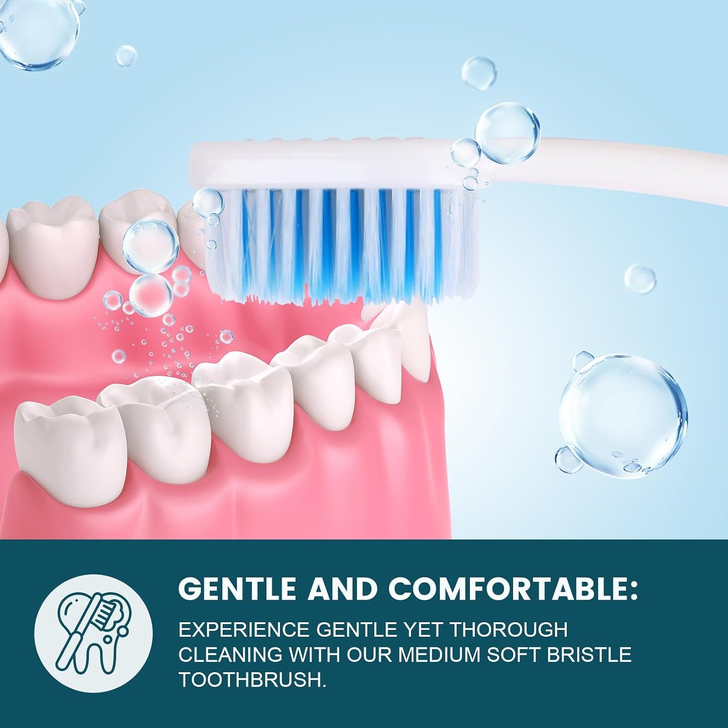 30 PCS Disposable Toothbrushes Pack, Bulk Toothbrush Individually Wrapped | Medium Soft Bristle Toothbrush, Kids Toothbrushes, Ergonomics Handle, Perfect for Travel Hotel Donation