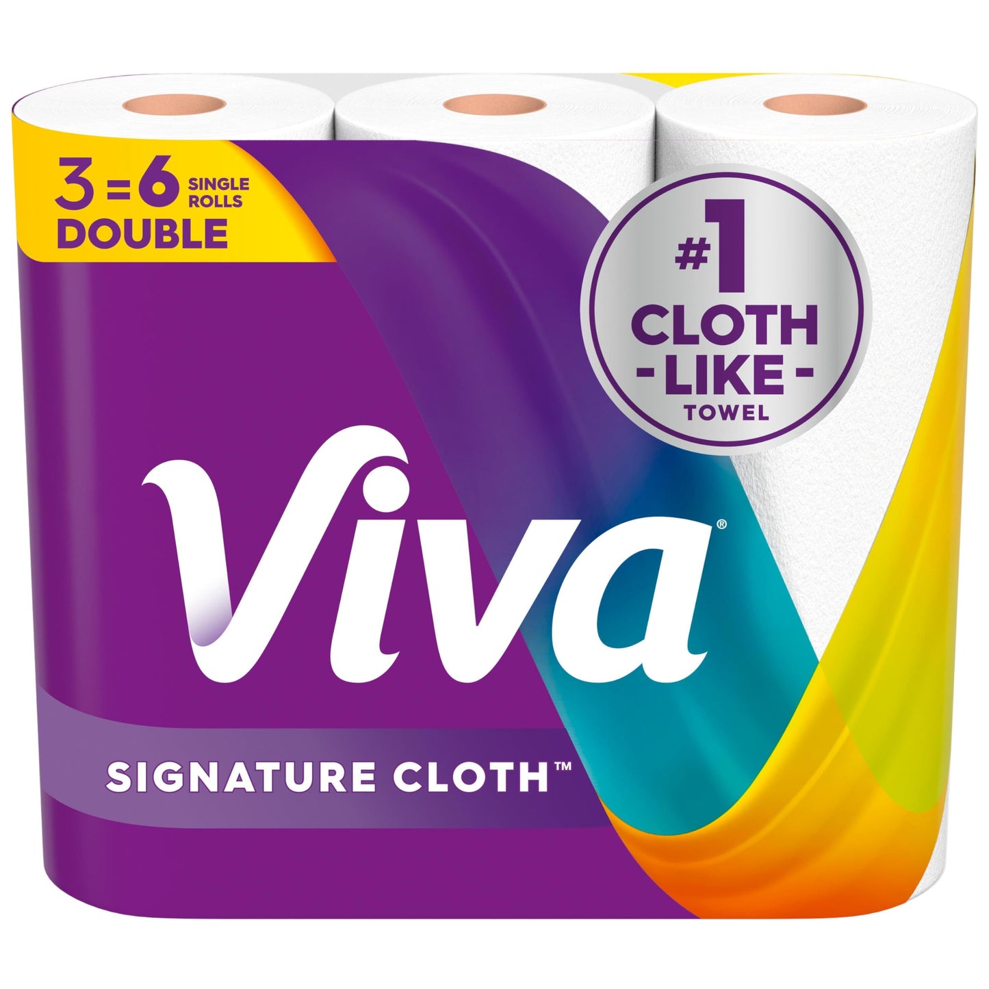 Viva Signature Cloth Paper Towels, 3 Double Rolls, 86 Sheets per Roll