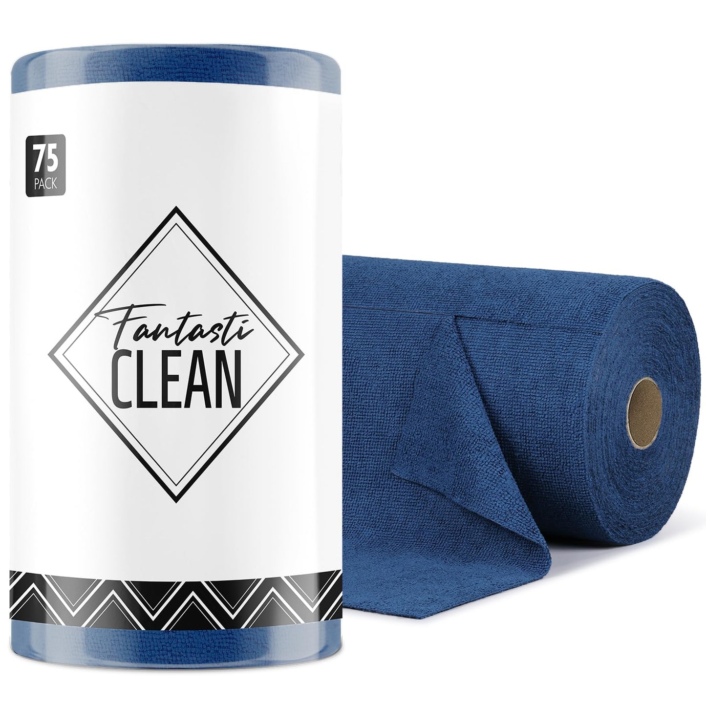 Fantasticlean Microfiber Cleaning Cloth Roll -75 Pack, 12" x 12" (Pink) | Super Absorbent, Lint-free, Tear-away Microfiber Towel Roll, for All-Purpose Cleaning, Reusable Alternative to Paper Towels