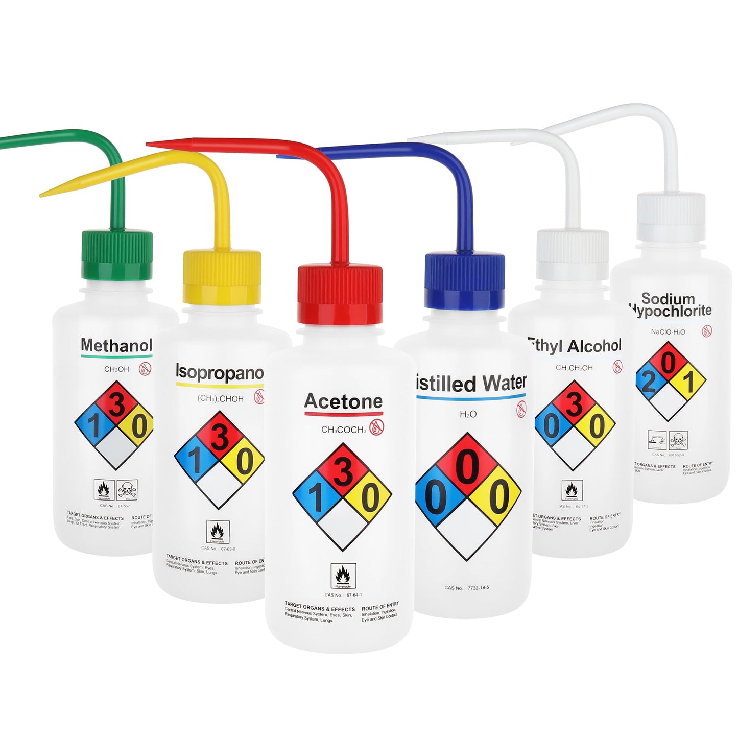 4pcs of Isopropanol Wash Bottles, Vol.500ml (17oz), Narrow Mouth, Self-Venting Safety Wash Bottles, LDPE Material, IN-WBI500
