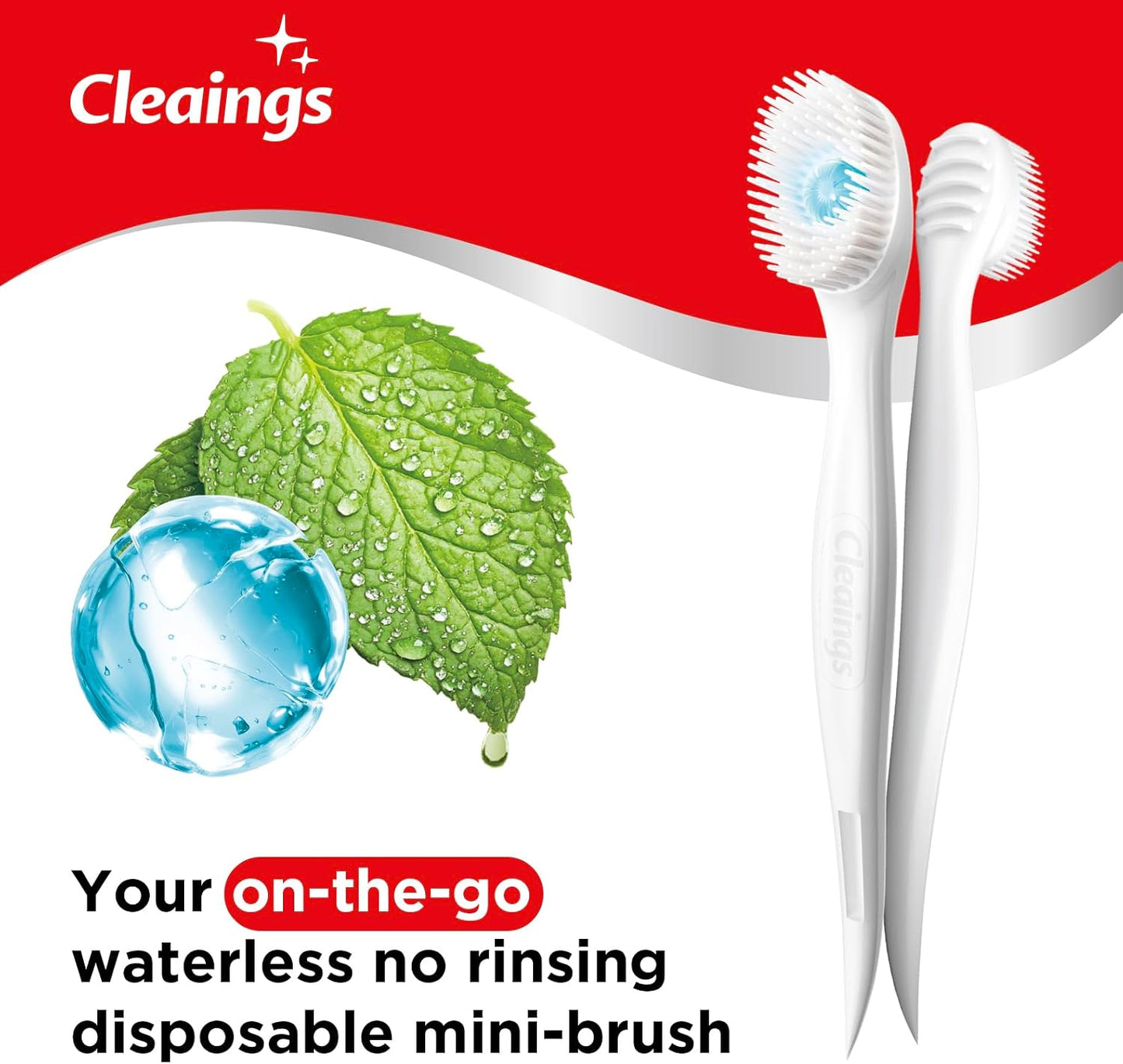 cleaings® 48 Pcs Disposable Mini Toothbrush - Pre-Pasted with Mint Toothpaste & Toothpick - Travel Size Toiletries - 2 Packs of 24 - Mint Flavor