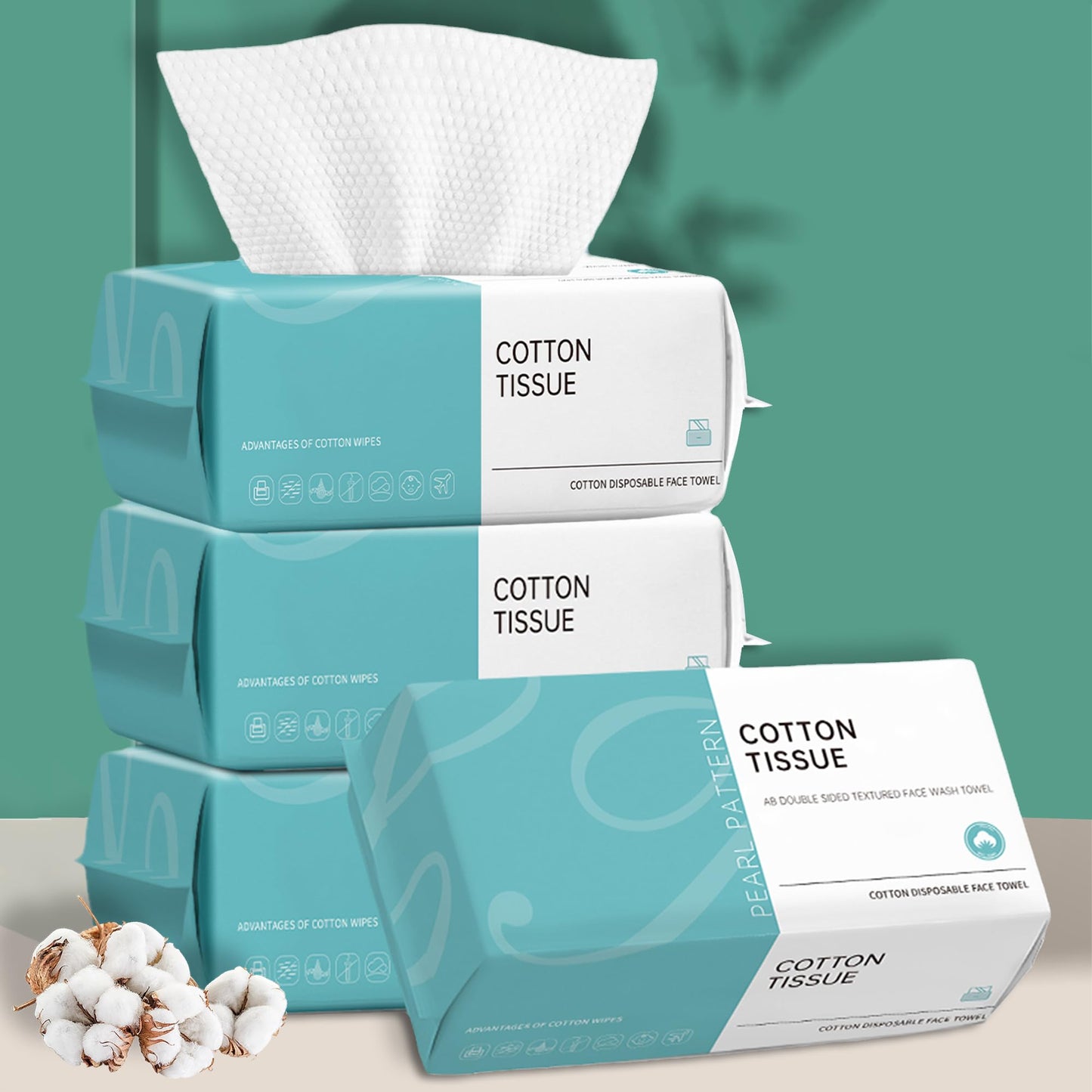 100 Count Disposable Face Towels, Thickened Disposable Washcloths, 1 Pack | Ultra Thick & Lint-Free Facial Tissue, Wet & Dry Use, Ideal for All Skin, Daily Skincare & Makeup Removal