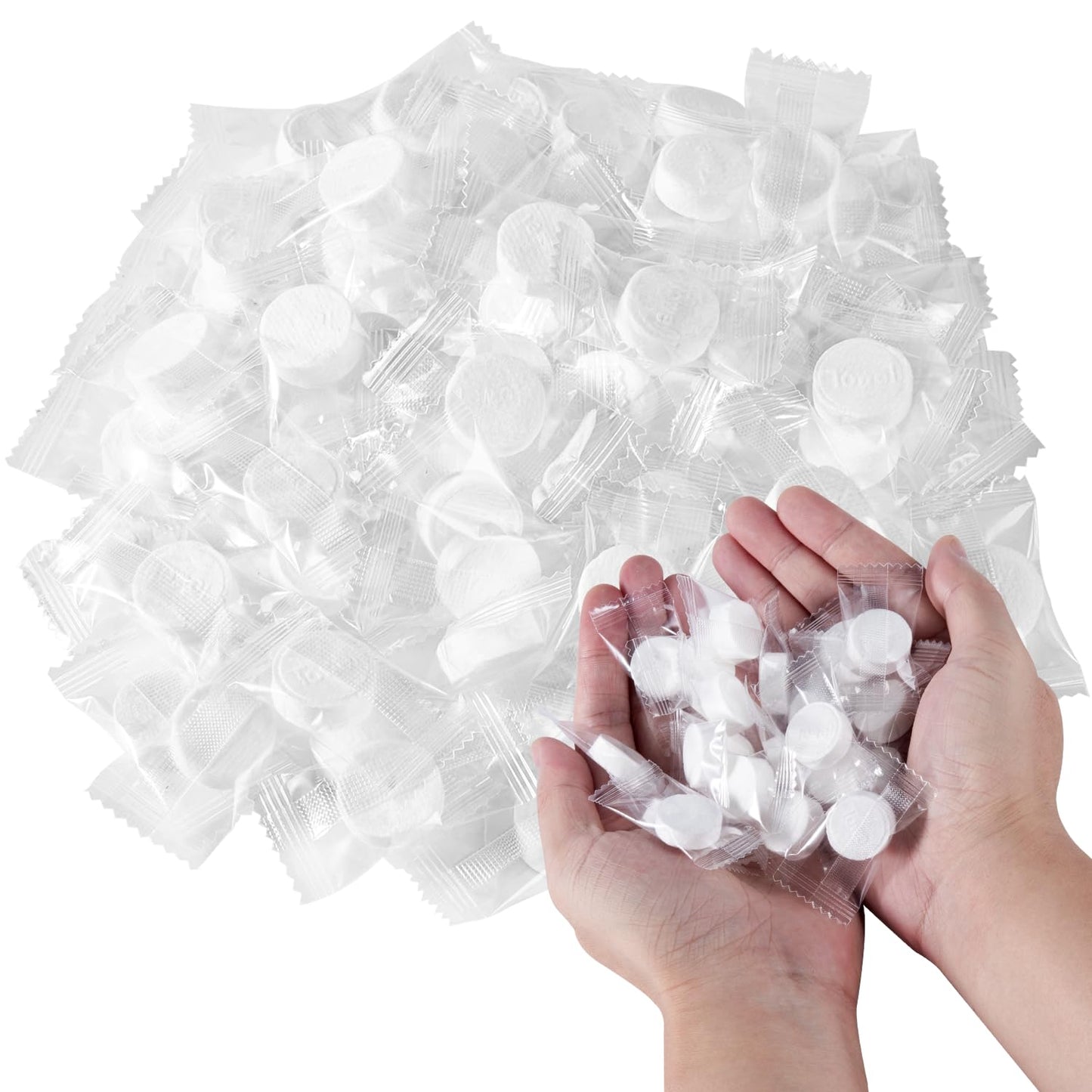 KISEER 200 Pieces Compressed Towels Portable Disposable Mini Compressed Coin Tissue Toilet Paper Tablets for Travel, Camping, Hiking, Sport, Beauty Salon, Hand Wipes