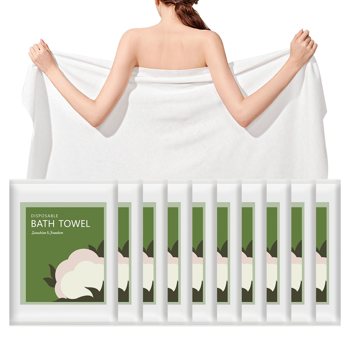 Disposable Bath Towels, 25 Pcs 55" x 27.5" Ultra Soft, Quick Dry Disposable Body Towels, Portable Travel Towel for Hotel Camping Beach Swimming Gym Sauna Spa, Personal Care Pet Towels