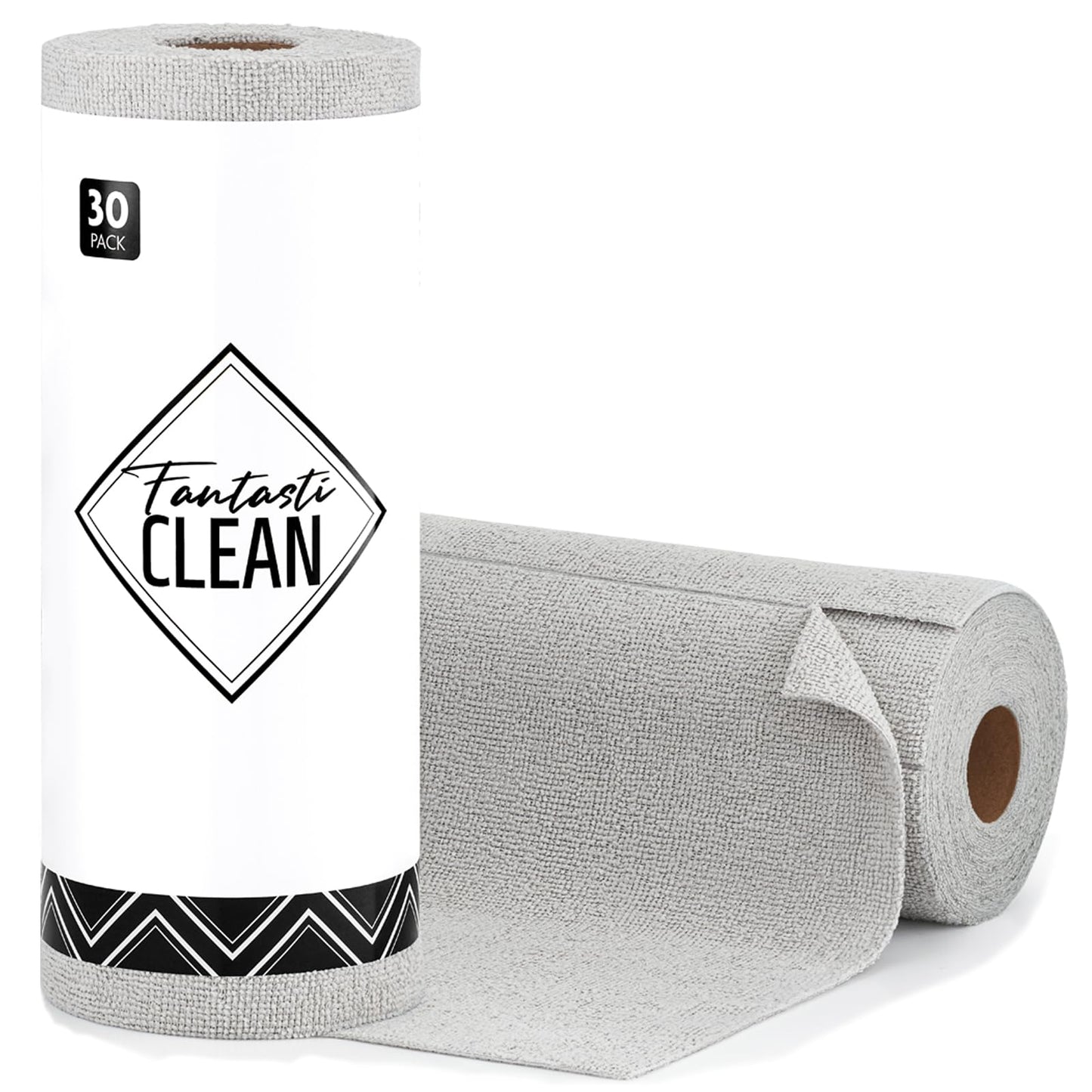 Fantasticlean Microfiber Cleaning Cloth Roll -75 Pack, 12" x 12" (Pink) | Super Absorbent, Lint-free, Tear-away Microfiber Towel Roll, for All-Purpose Cleaning, Reusable Alternative to Paper Towels