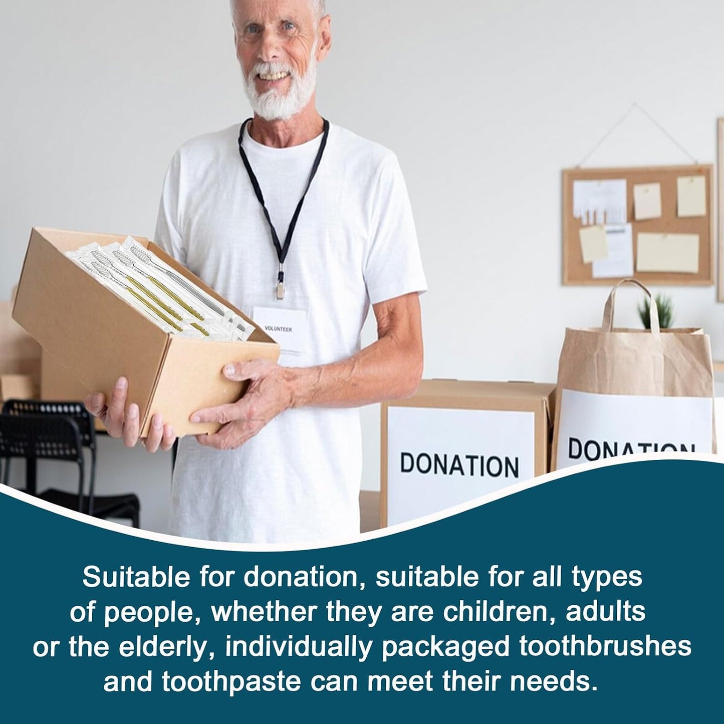 50 pcs Disposable Toothbrushes with Toothpaste, 2 Color Toothbrushes and Toothpaste 10g, Bulk for Homeless, Travel, Hotel,Charity