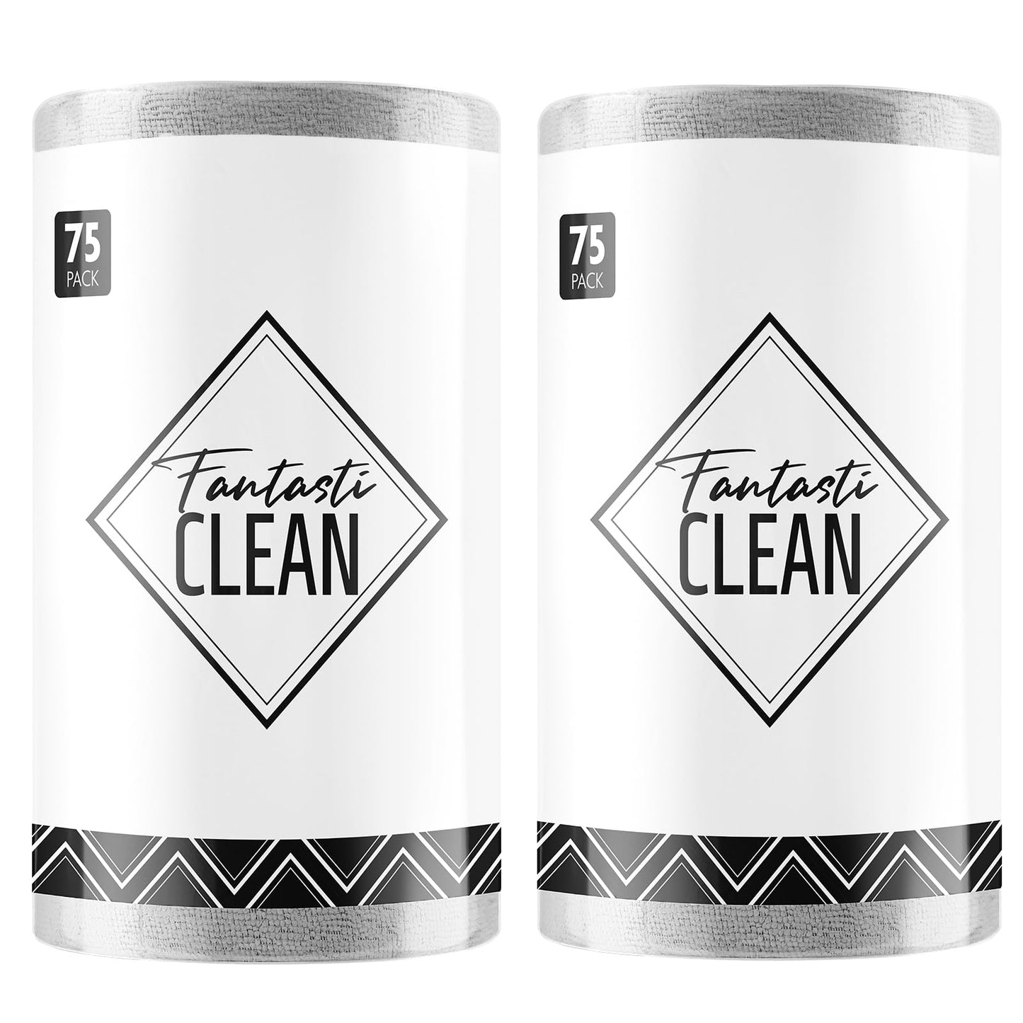 Fantasticlean Microfiber Cleaning Cloth Roll -75 Pack, 12" x 12" (Pink) | Super Absorbent, Lint-free, Tear-away Microfiber Towel Roll, for All-Purpose Cleaning, Reusable Alternative to Paper Towels