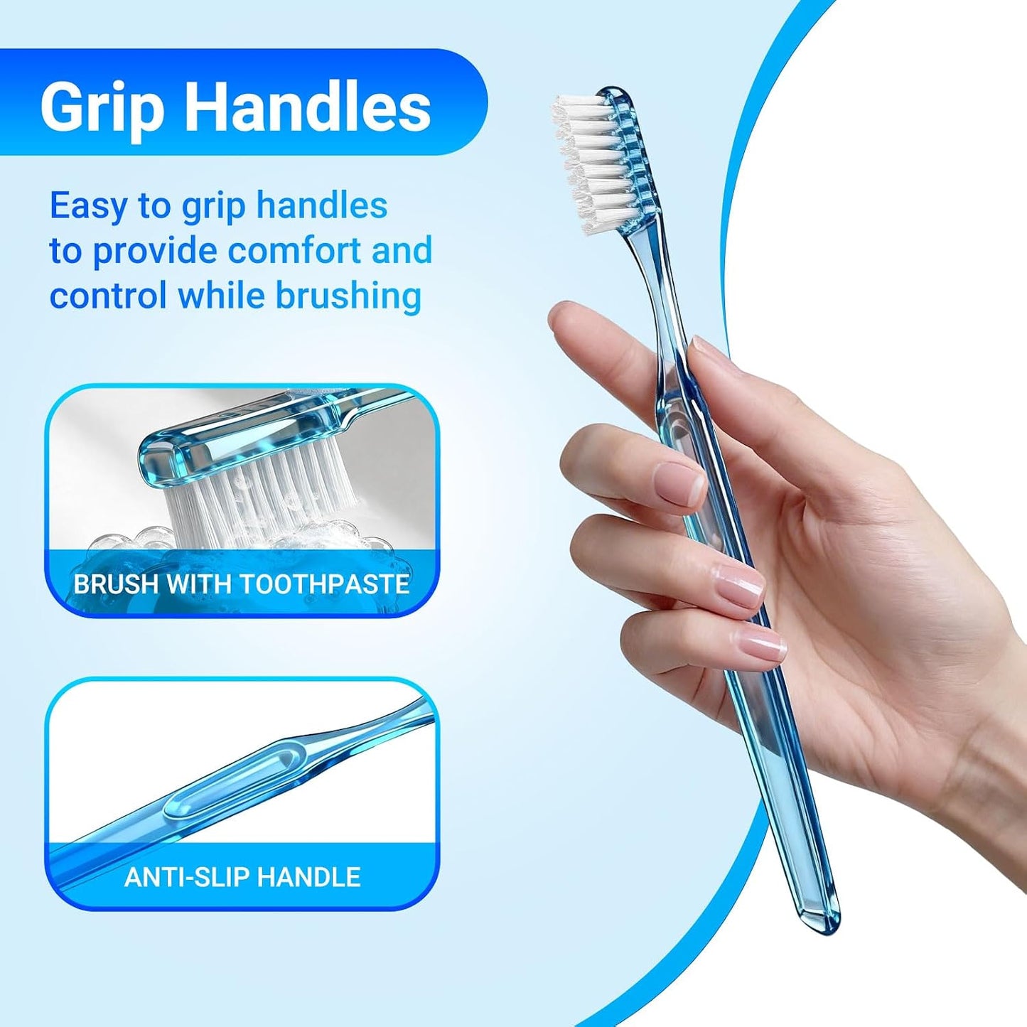 Disposable Toothbrushes with Toothpaste, Mint,50 Pack | Prepasted Toothbrush Individually Wrapped,Fluoride Free, No Rinsing,Bulk for Airbnb, Hotels, Camping, Travel，Business Trips