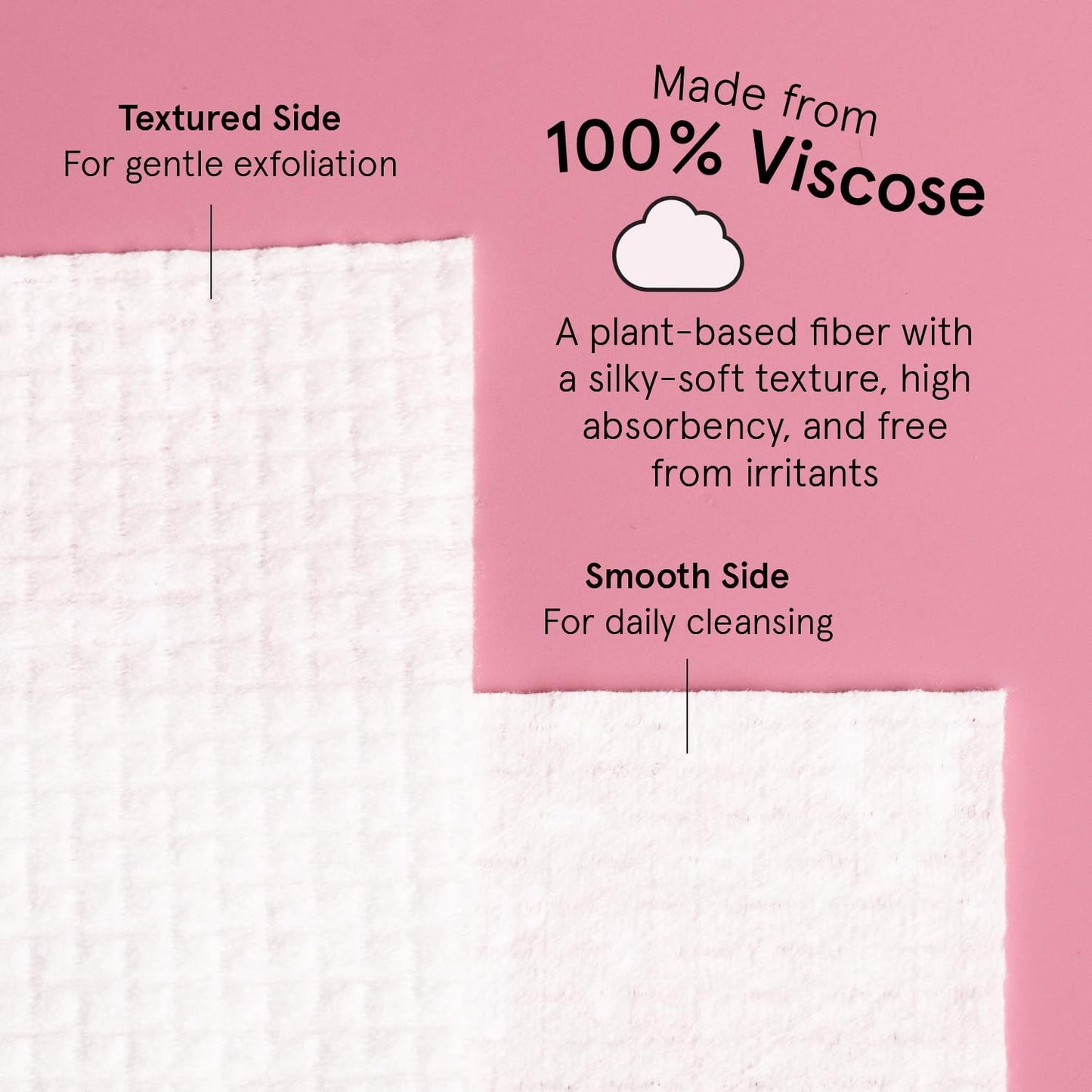 grace & stella Face Towels Disposable XL- Travel Essentials (60 Count) | Ultra-Soft & Absorbent Face Wipes Towelettes, Facial Towels for Cleansing & Makeup Removal - Face Cleansing Foaming Nets