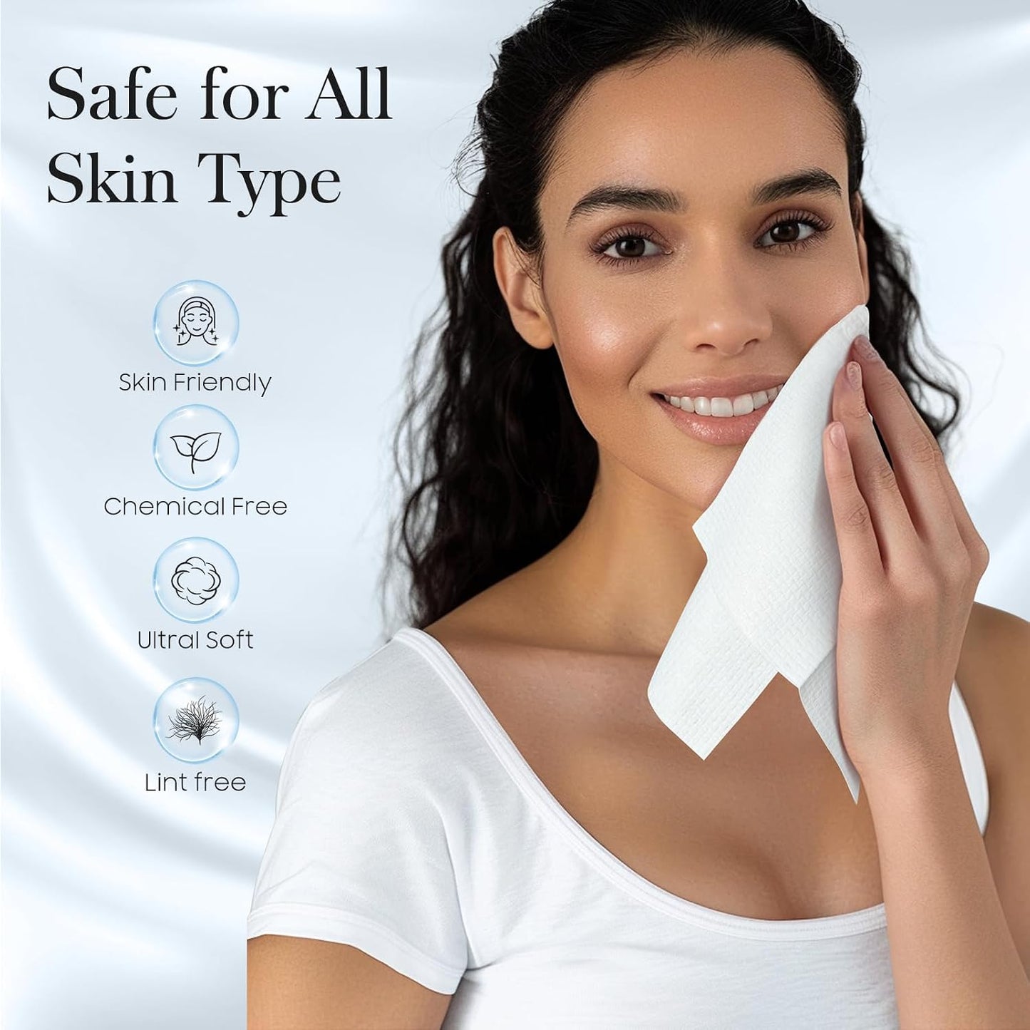 Fygrip 2 Pack of 50 count XL Disposable Face Towels 10” x 12” | 100% Viscose Fibre, Soft & Skin Friendly Face Towelettes Disposable, Facial Tissue Wipes for Women Cleansing