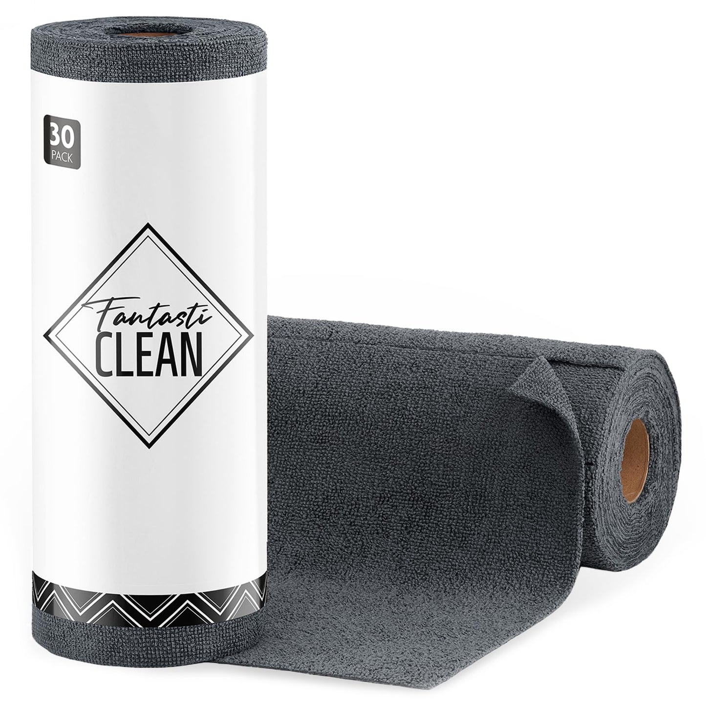 Fantasticlean Microfiber Cleaning Cloth Roll -75 Pack, 12" x 12" (Pink) | Super Absorbent, Lint-free, Tear-away Microfiber Towel Roll, for All-Purpose Cleaning, Reusable Alternative to Paper Towels