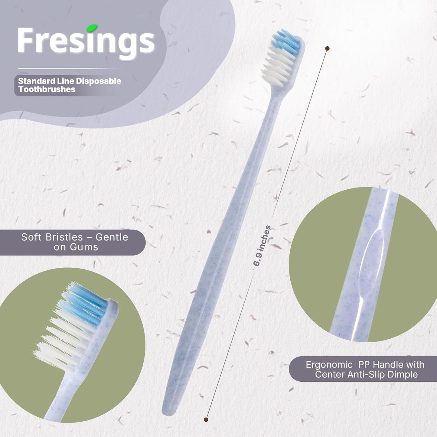 Bulk Disposable Toothbrushes, Individually Wrapped, 48 Count | Soft bristle toothbrushes, full-size handles, 4 colors; ideal for adults, kids, guests, hotels, travel, camping, hygiene kits