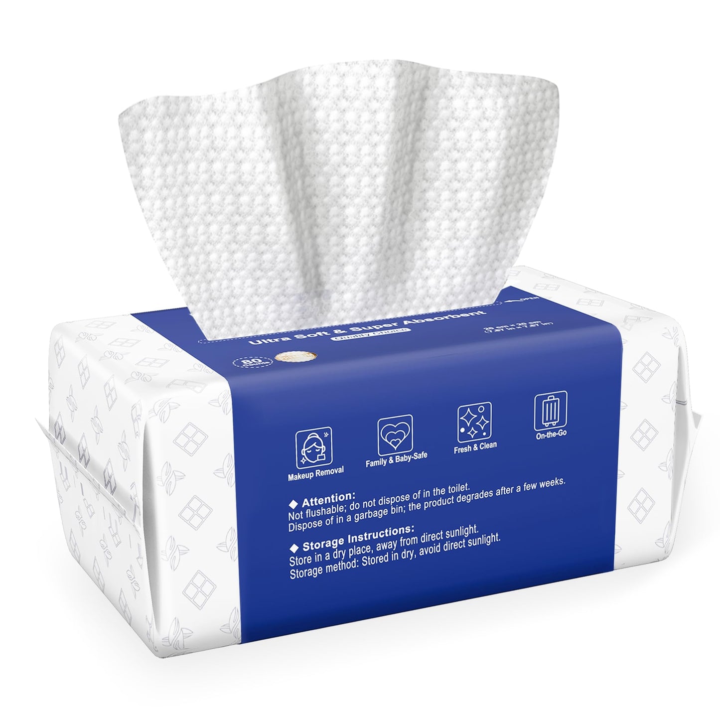 Ourmed Life Clean Face Towels Disposable, Ultra Soft & Absorbent, 100 Ct | Lint-Free, Sensitive Skin Friendly, Biodegradable, Skincare, Makeup Remover Dry Wipes, Facial Towels for Women Cleansing