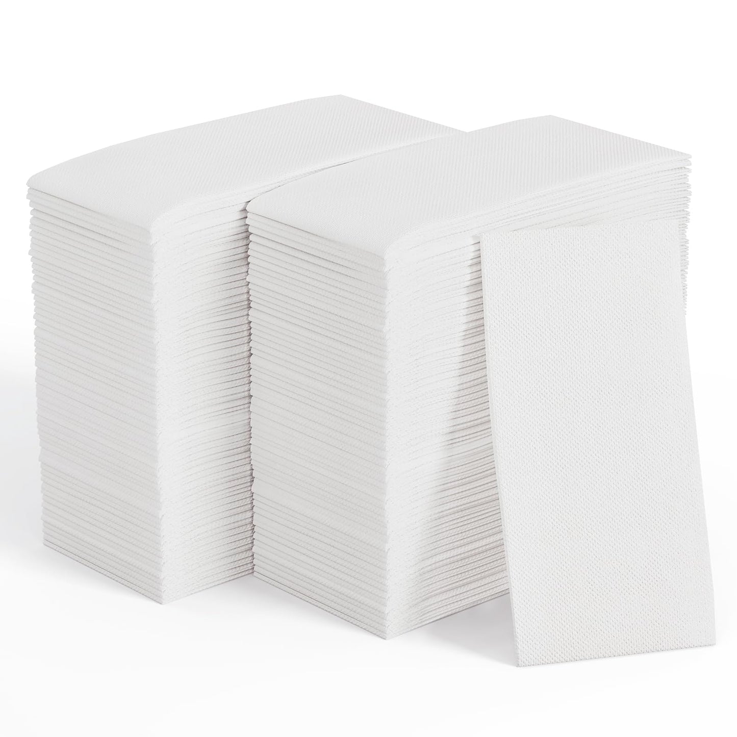 JOLLY CHEF 200 Pack Disposable Paper Napkins, Soft Bathroom Napkins for Guests, 2-Ply White Paper Hand Towels for Halloween, Wedding, Thanksgiving