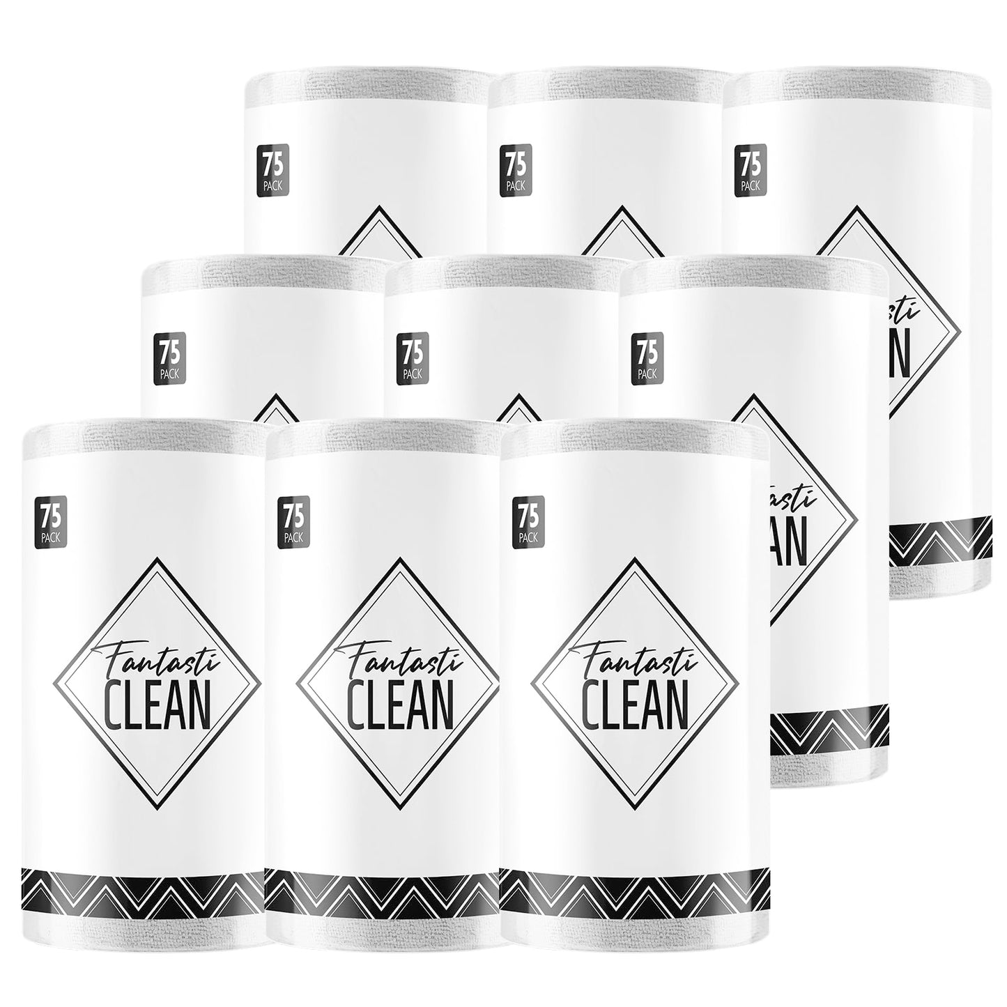 Fantasticlean Microfiber Cleaning Cloth Roll -75 Pack, 12" x 12" (Pink) | Super Absorbent, Lint-free, Tear-away Microfiber Towel Roll, for All-Purpose Cleaning, Reusable Alternative to Paper Towels