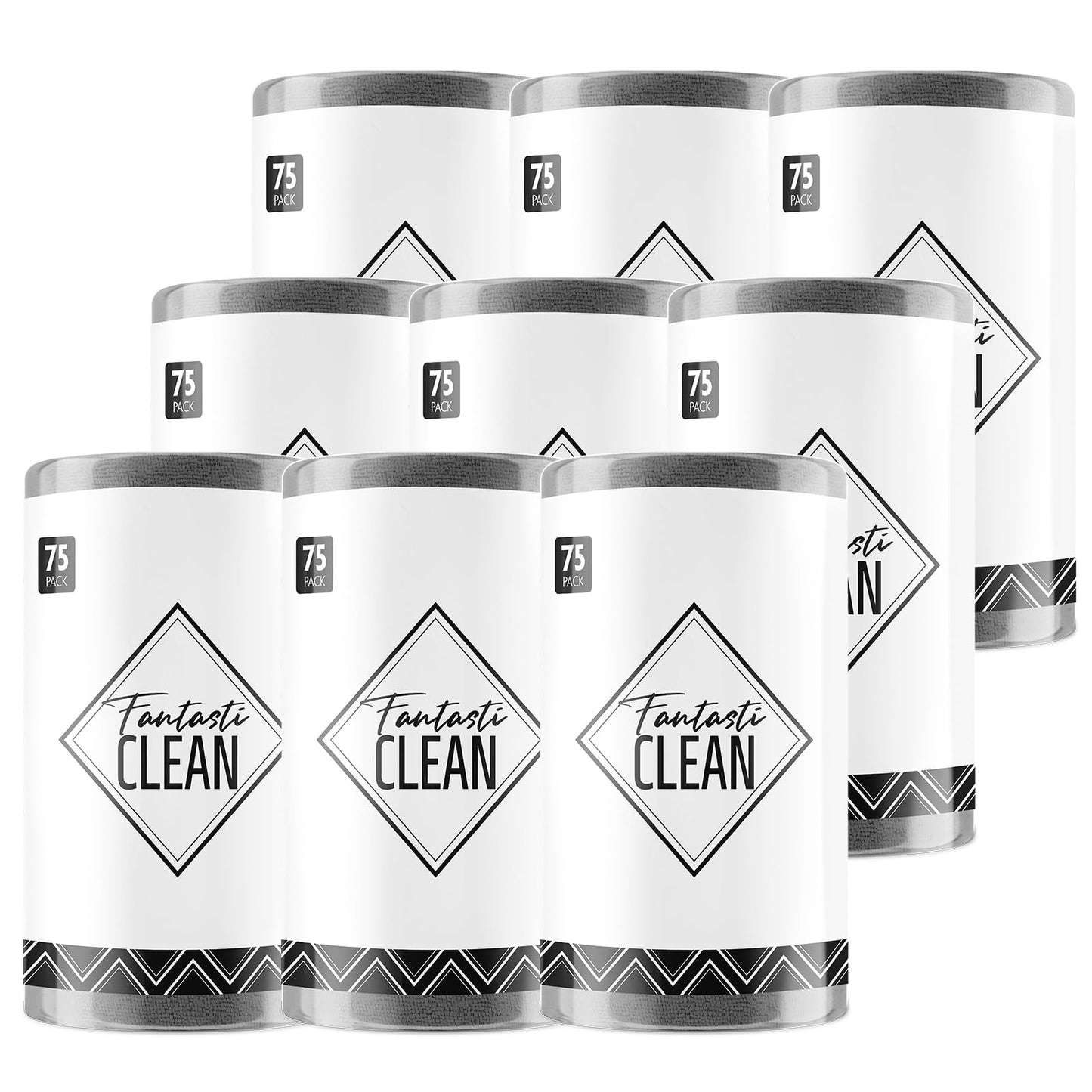 Fantasticlean Microfiber Cleaning Cloth Roll -75 Pack, 12" x 12" (Pink) | Super Absorbent, Lint-free, Tear-away Microfiber Towel Roll, for All-Purpose Cleaning, Reusable Alternative to Paper Towels
