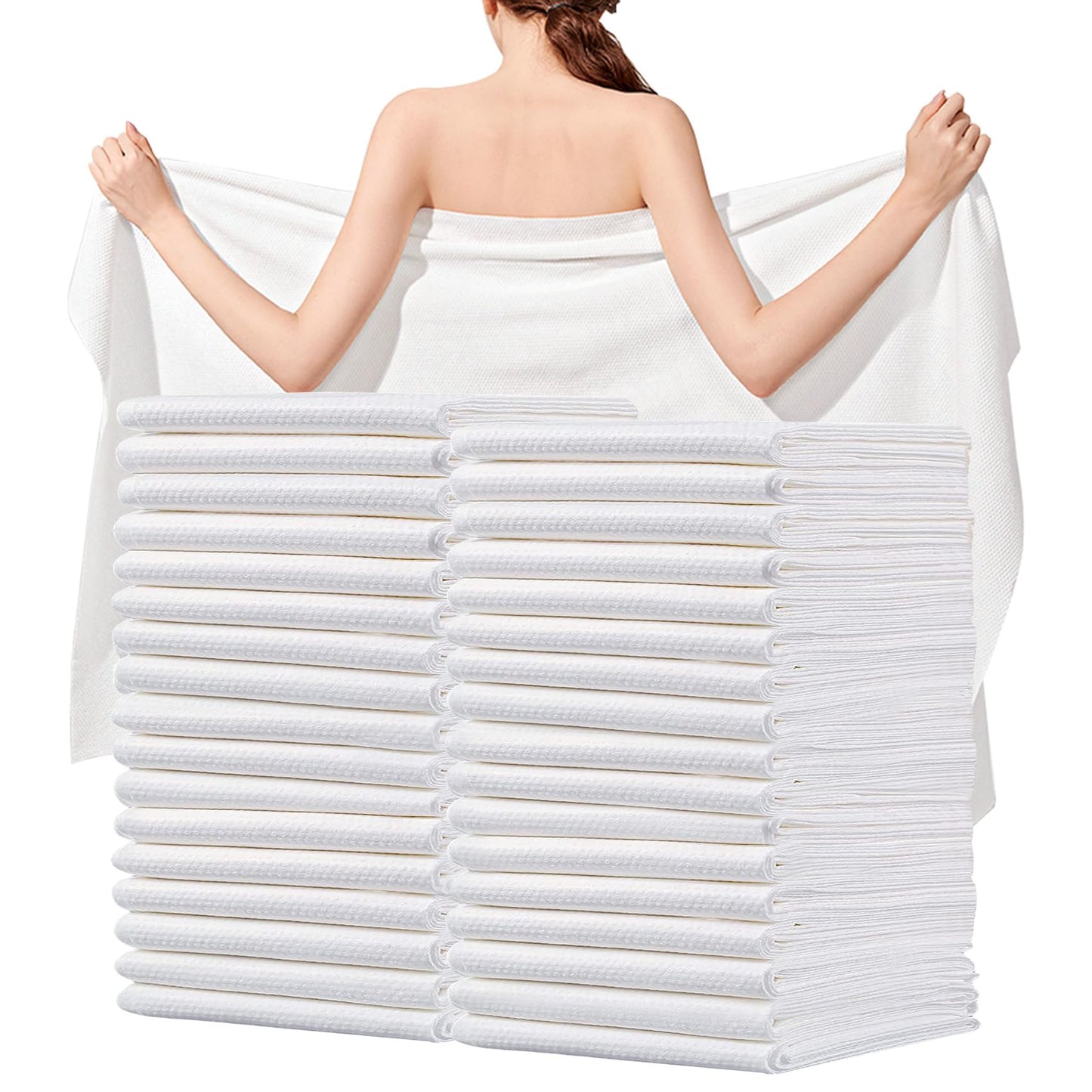 Disposable Bath Towels, 10 Pack 55" x 27.5" Ultra Soft, Quick Dry Disposable Body Towels, Portable Travel Towel for Hotel Camping Beach Swimming Gym Sauna Spa, Personal Care Pet Towels