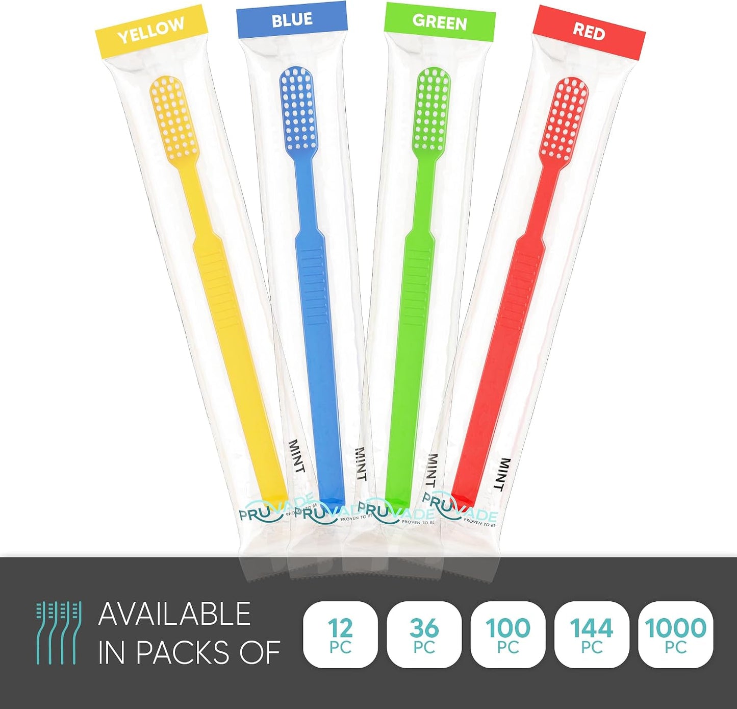 144 Pack Disposable Toothbrushes with Toothpaste - Prepasted Mint | Prepasted Toothbrushes - Individually Wrapped Single Use Waterless Tooth Brush with Soft Bristles for Hotel, Camping, Travel