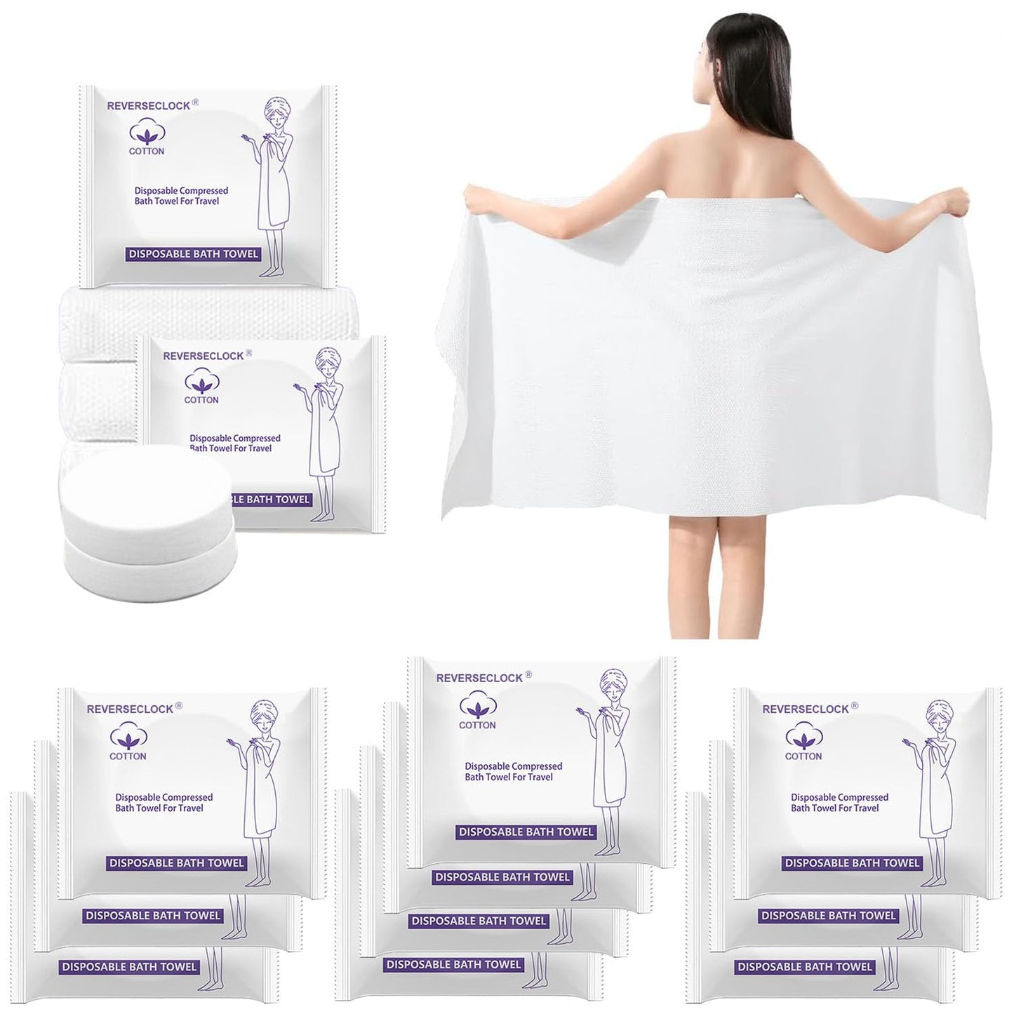 30 Pack Disposable Washcloths for Travel Compressed Towels Tablets | Portable Disposable Face Towel, Thick Reusable Travel Wash Cloth for Camping Hiking Outdoor Sports Beauty Salon Trip Hotel