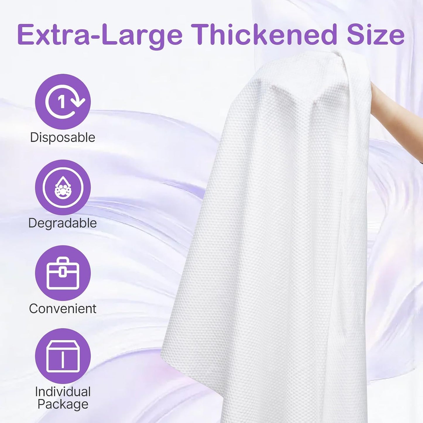 12 Pack Disposable Bath Towels, 55x27.5 Inches Portable Camping Towels | Absorbent, Soft & Hygienic Disposable Body Towels for Camping, Swimming, Beach, Hotel, and Travel