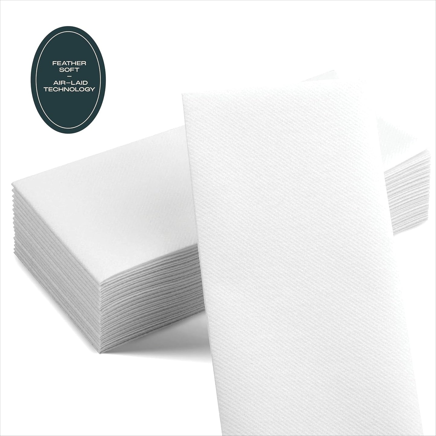 200 Pack Disposable Hand Towels for Bathroom, Linen-Feel Guest Towels | Servietto 12x17 Inch Cloth-Like Napkins, Thick and Absorbent, Made in USA, White, for Kitchen, Wedding, Party or Event