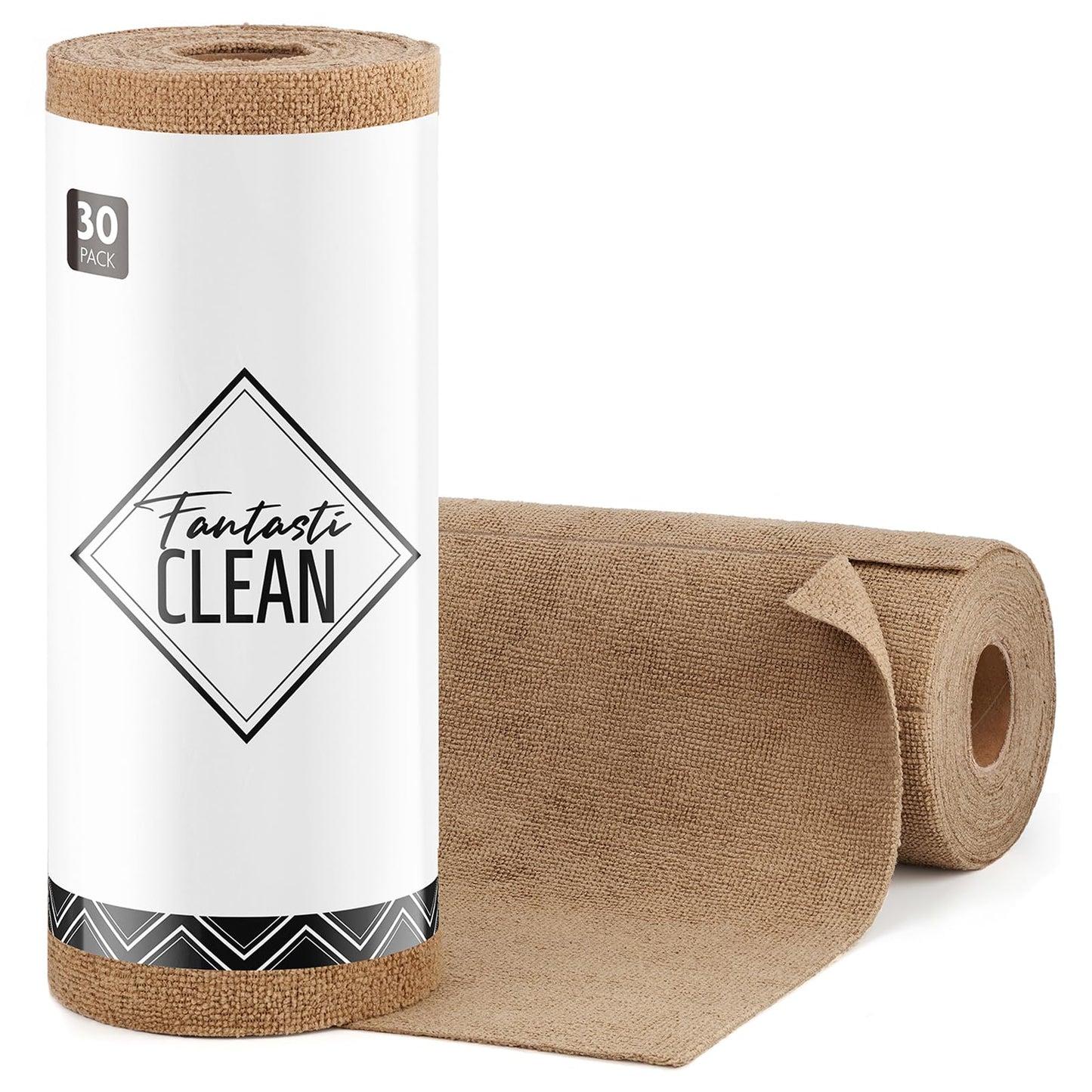 Fantasticlean Microfiber Cleaning Cloth Roll -75 Pack, 12" x 12" (Pink) | Super Absorbent, Lint-free, Tear-away Microfiber Towel Roll, for All-Purpose Cleaning, Reusable Alternative to Paper Towels