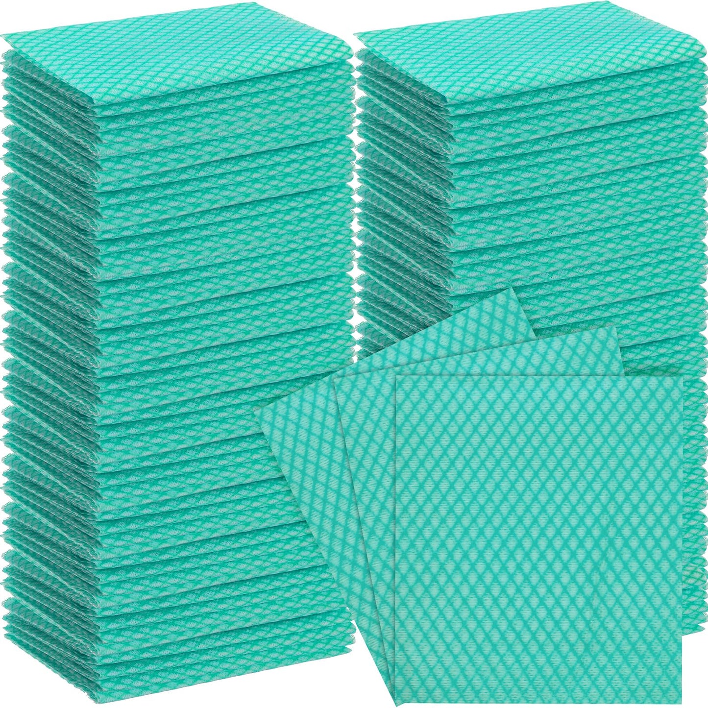 Tioncy 300 Pcs Disposable Dish Cloths for Kitchen Disposable Cleaning Cloth and Towels Handy Cleaning Wipes Disposable Rags for Kitchen and Office(Blue)