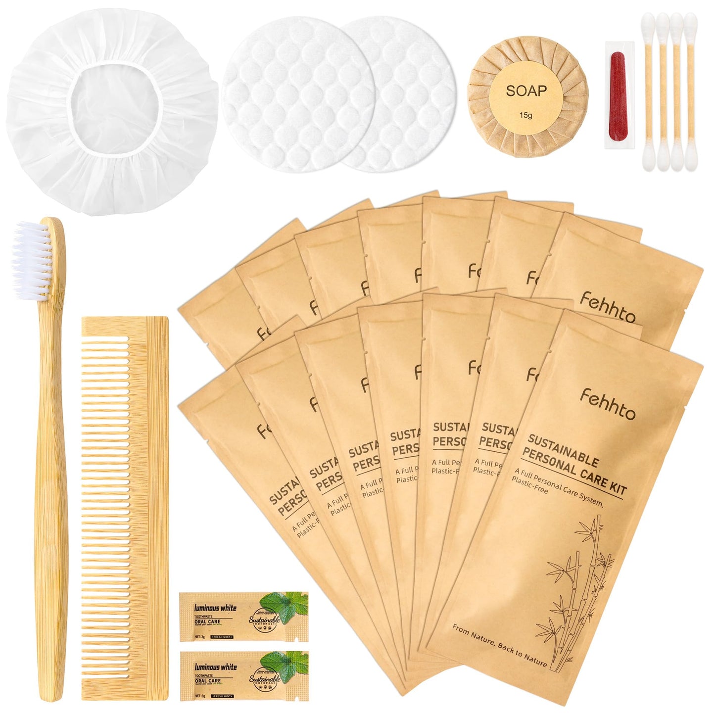 100 Pack Bamboo Toothbrushes with Toothpaste 6g Individually Wrapped | Disposable Travel Toothbrushes Kit, Guest Dental Kit for Hotel Amenities, Airbnb Hosts, Travel & Camping
