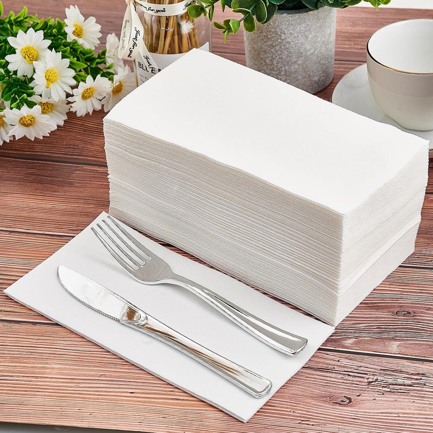 200PACK Disposable Hand Towels for Bathroom, Soft and Absorbent Paper Guest Towels Disposable Decorative Bathroom Hand Napkins for Kitchen, Parties, Weddings, Dinners