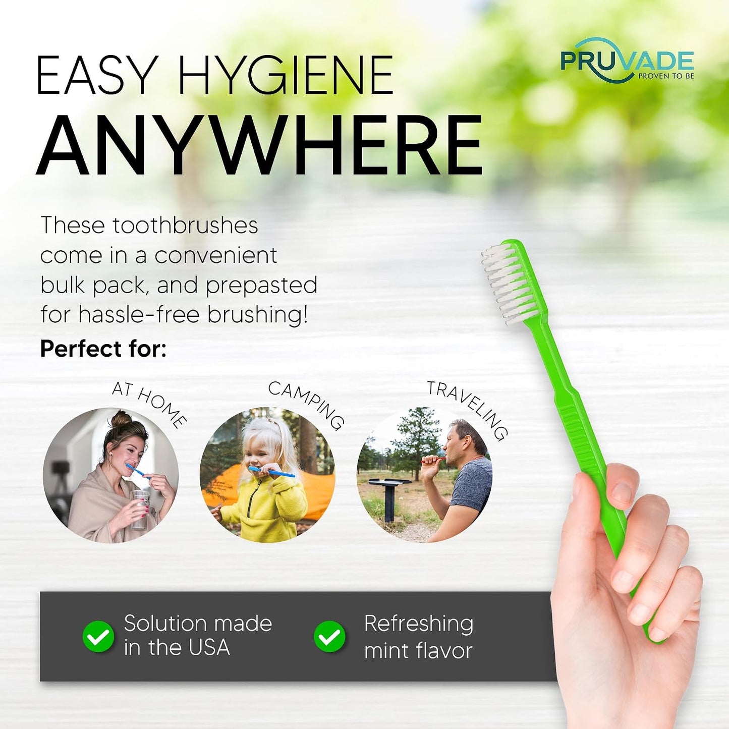 144 Pack Disposable Toothbrushes with Toothpaste - Prepasted Mint | Prepasted Toothbrushes - Individually Wrapped Single Use Waterless Tooth Brush with Soft Bristles for Hotel, Camping, Travel
