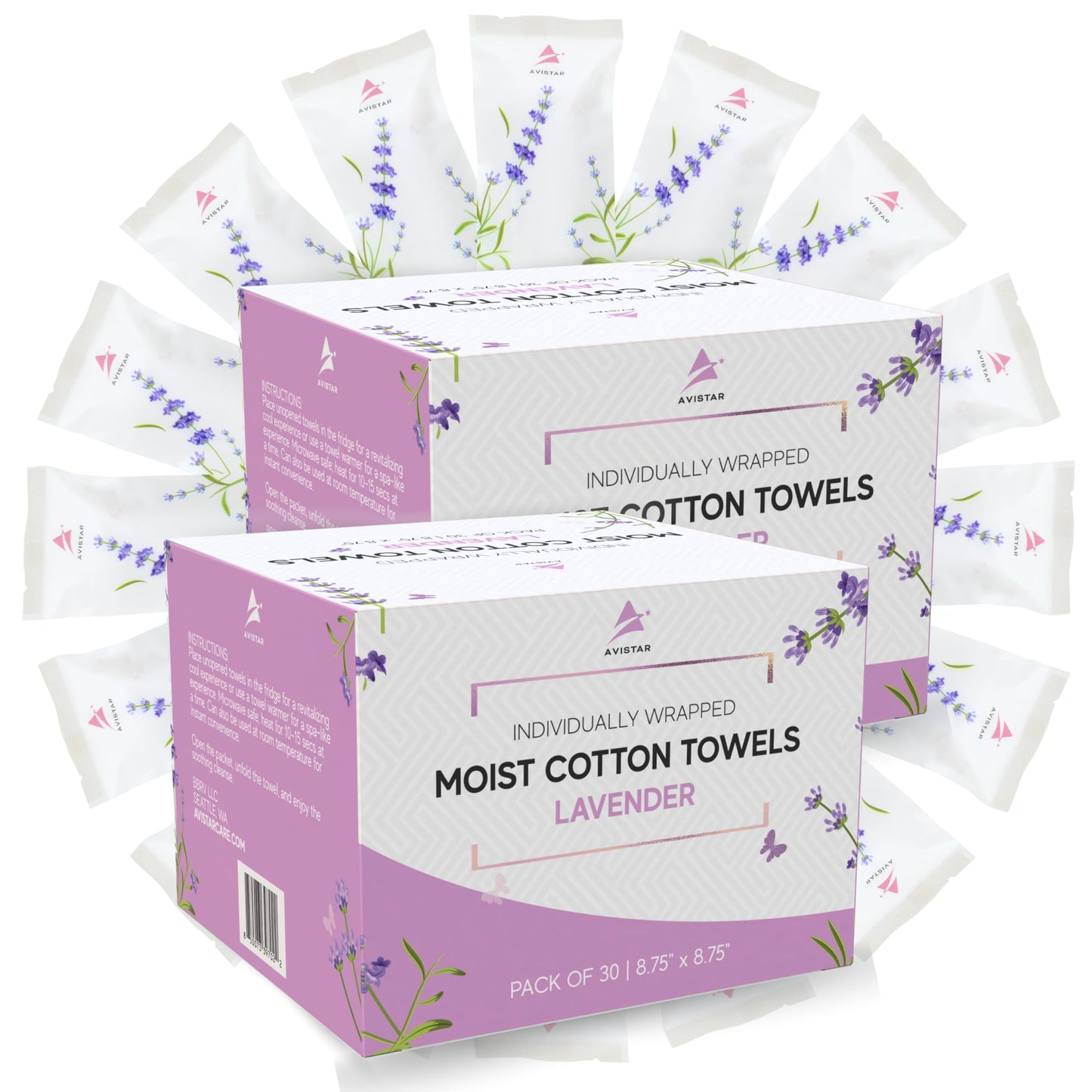 60 Hot or Cold Wrapped Moist Towels – 9'' x 9" Moist Towelettes Individually Wrapped Scented Disposable Face & Hand – Pre-Moistened Hand Wipes Soft Refreshing for Travel, Spa, Restaurant - Mixed