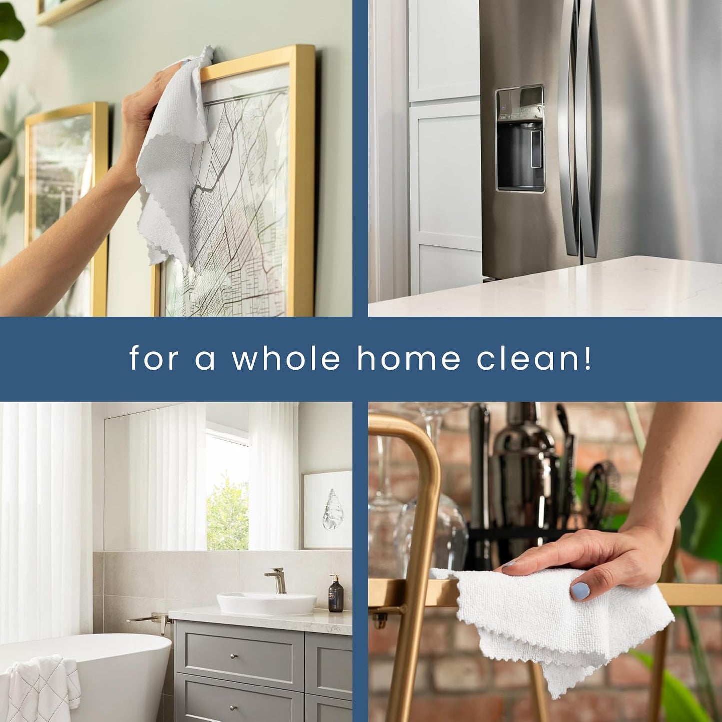S&T INC. Microfiber Cleaning Cloth, 50 Pack, 11.8" x 11.8", White | Storage Box Included, Edgeless Cleaning Cloth for Home and Car, Reusable and Multi-Purpose Cleaning Rags, Machine Washable