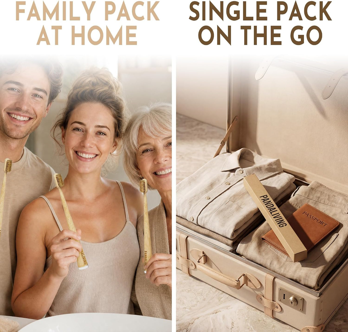Firm Boar Bristle Bamboo Toothbrushes 5 Pack | Plastic & Nylon Free, 100% Biodegradable & Compostable | Quick Dry Design | Natural Organic Toothbrush, Hard Bristles Toothbrushes